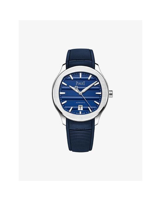 Piaget Blue Polo Signature Stainless-Steel Date Watch 42Mm for men