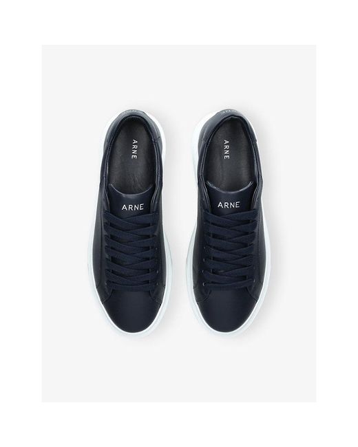 Arne Blue Essential Leather Trainers for men