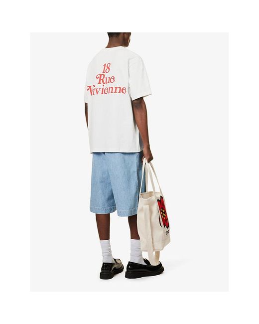 KENZO White X Verdy Graphic-print Cotton-jersey T-shirt for men