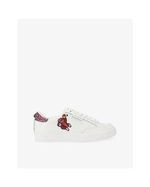 Kurt Geiger White London Patch Leather Trainers