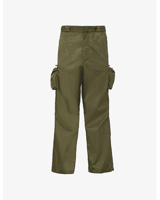 Prada Green Re-nylon Relaxed-fit Recycled-nylon Cargo Trouser for men