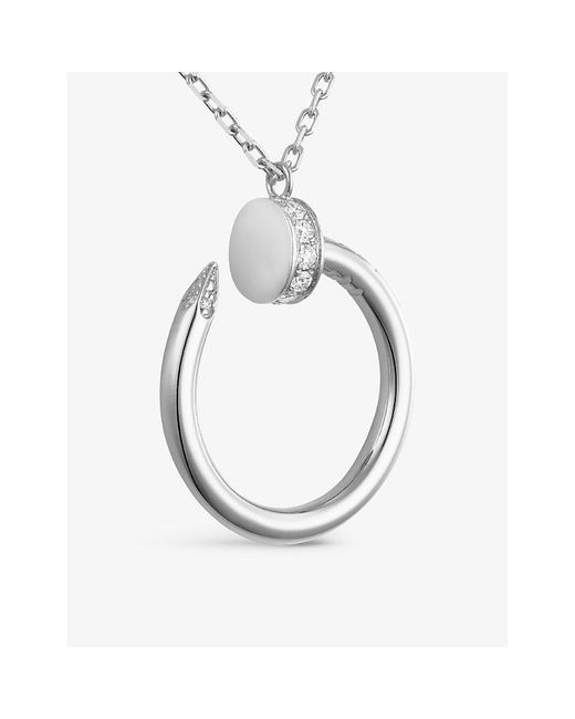 Cartier White Juste Un Clou 18Ct- And 0.12Ct Diamond Pendant Necklace