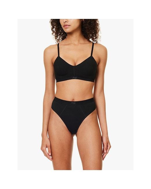 Sloggi Black Ever Ease String Stretch-Cotton Thong