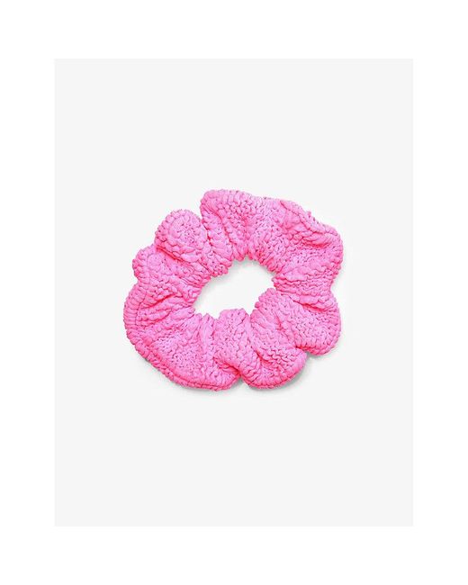 Hunza G Pink Ruched Stretch-woven Scrunchie