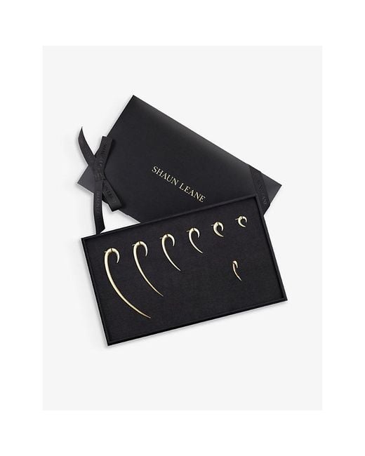 Shaun Leane Black Iconic Hook- Vermeil Plated Sterling- And 0.04Ct Diamond Earring Box Set