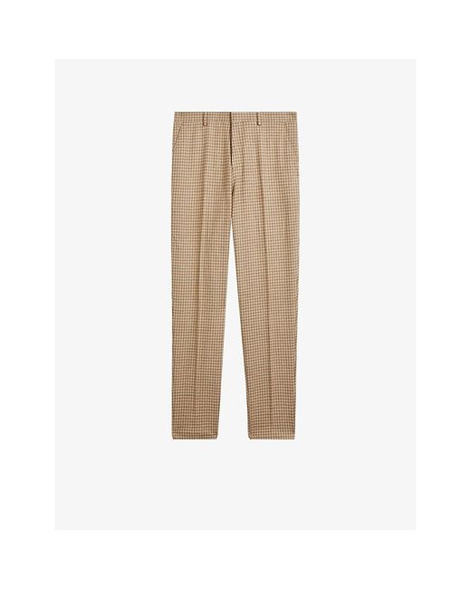 Ted Baker Natural Pinsley Slim-fit Houndstooth Woven Trousers for men