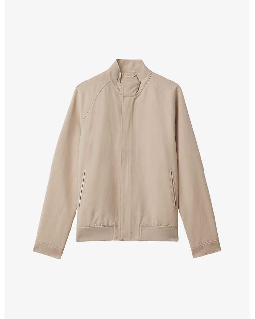 Reiss Natural peggy High-neck Woven Jacket for men