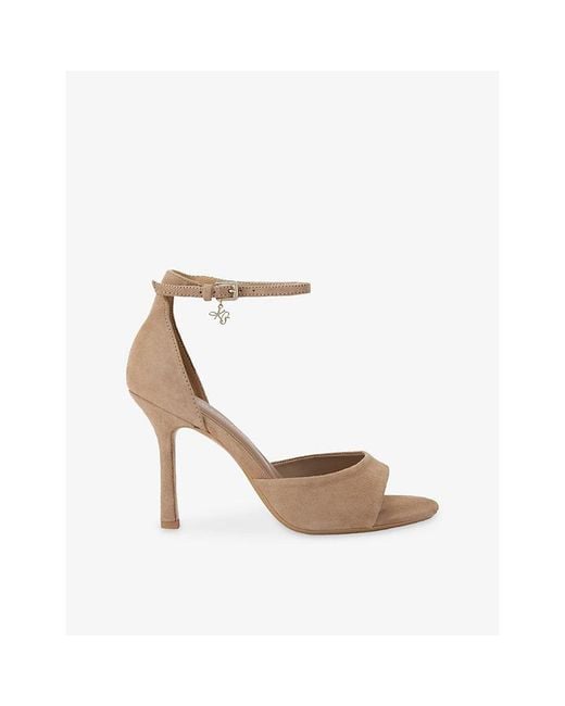 KG by Kurt Geiger White Sabrina Heeled Faux-Suede Sandals
