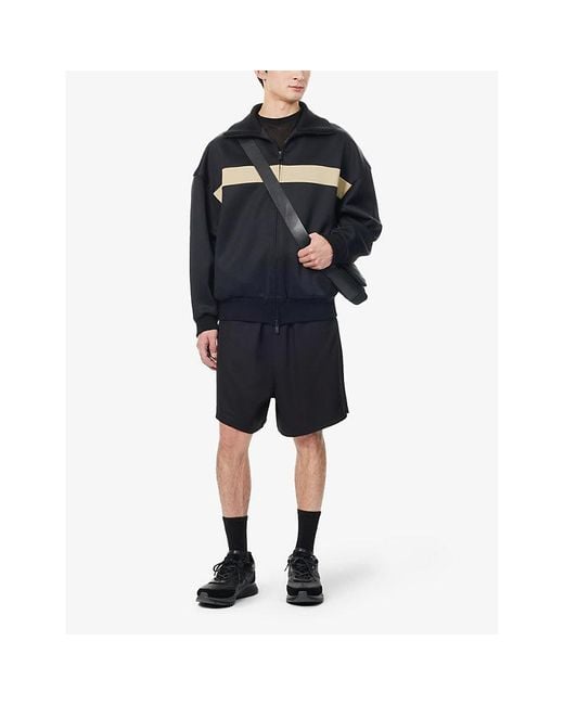 Fear Of God Black Track Brand-patch Relaxed-fit Jersey Jacket for men