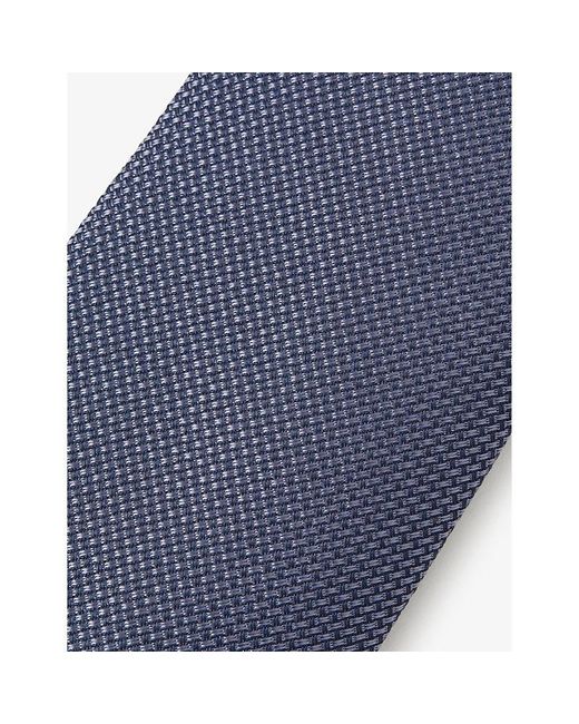 Reiss Blue Ceremony Textured Silk-Blend Tie for men