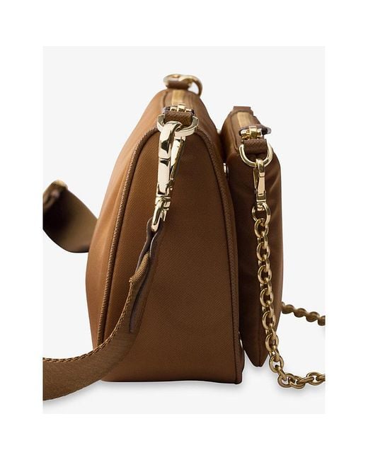 Prada Brown Re-Nylon And Saffiano Leather Mini Shoulder Bag