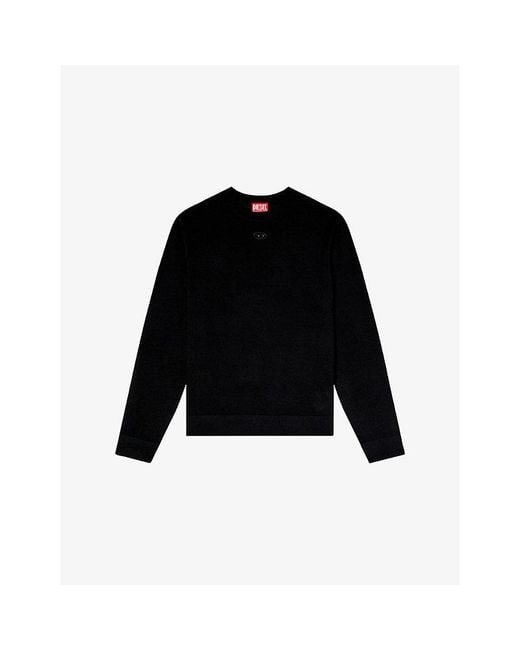 DIESEL Black K-Valiam Cut-Out Wool Jumper for men