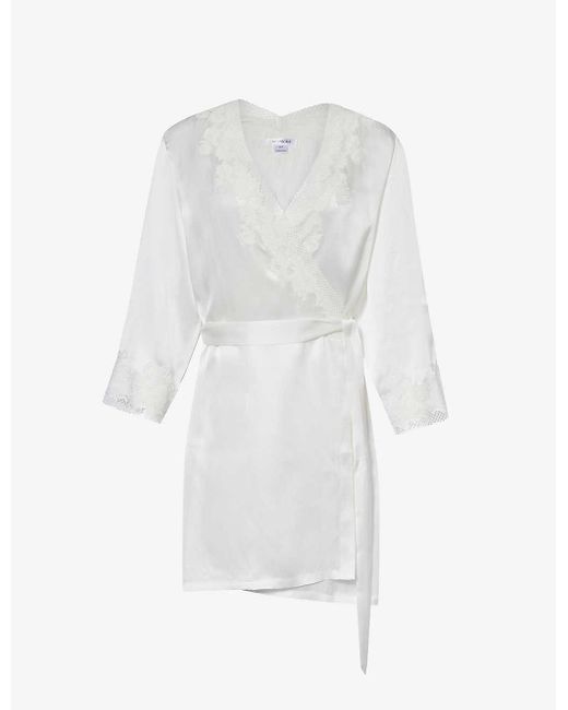 Nk Imode White Venus Relaxed-fit Silk Robe