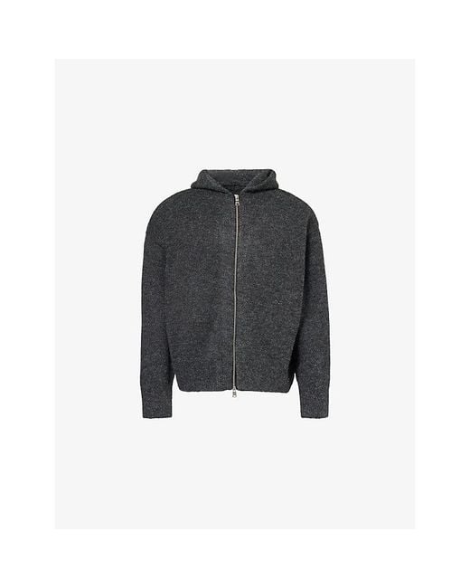 MKI Miyuki-Zoku Black Towelling High-Neck Cotton-Blend Sweatshirt for men