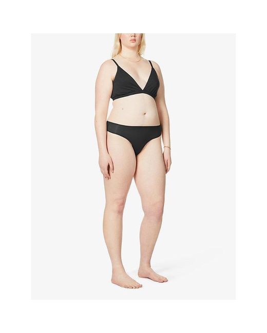 Skims Black Fits Everybody Mid-rise Stretch-woven Thong