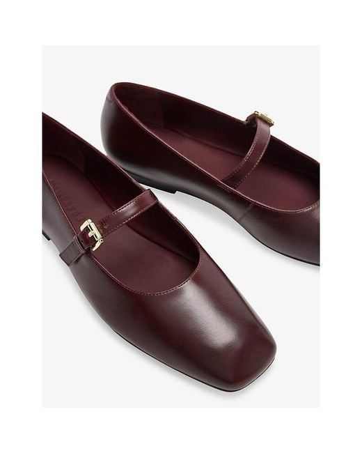Whistles Brown Mary-Jane Leather Ballet Flats