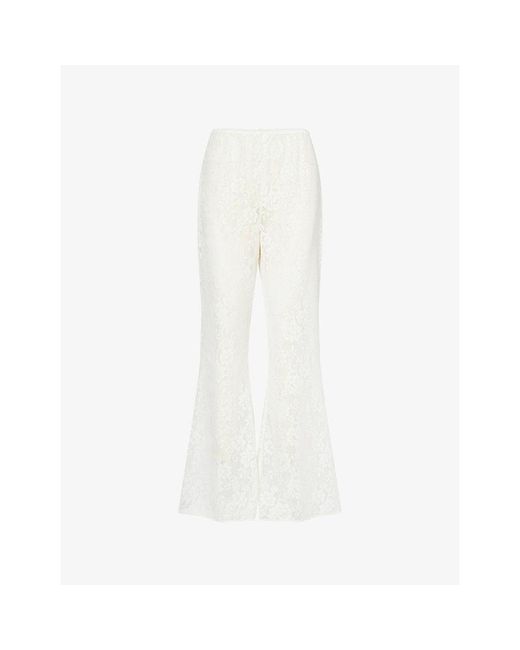 Dissh White Anya Lace Woven Trousers