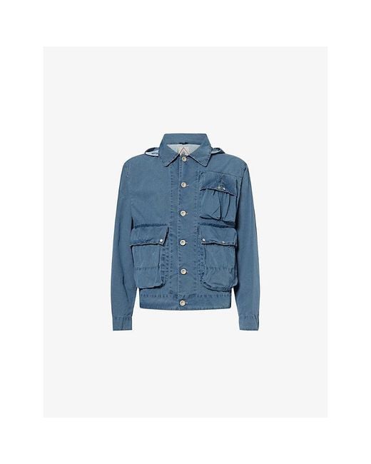 C P Company Blue 50 Fili Patch-Pocket Cotton-Blend Jacket for men