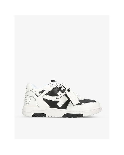 Off-White c/o Virgil Abloh White Out Of Office Logo-embroidered Leather Low-top Trainers for men