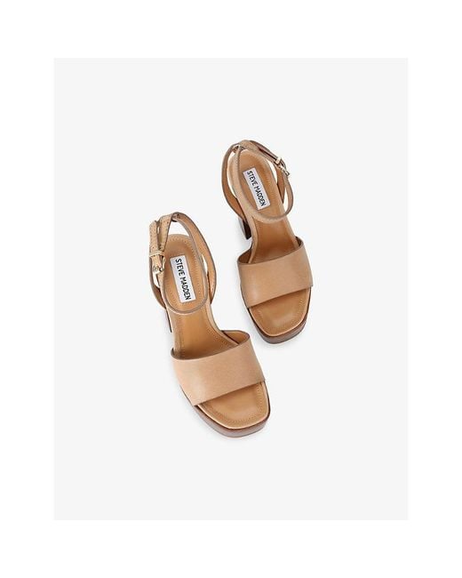 Steve Madden Brown Floria Leather Heeled Sandals