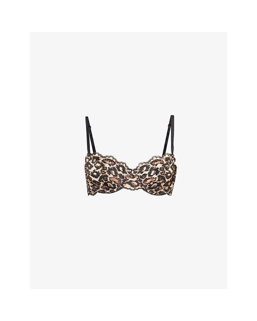 Savage x Fenty Brown On The Prowl Balconette Underwired Lace Bra