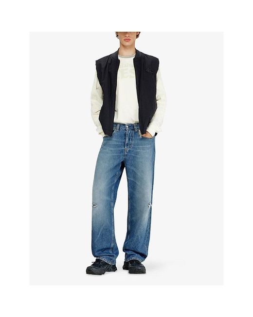 DIESEL Blue 2001 D-Macro Relaxed-Fit Denim Jeans for men