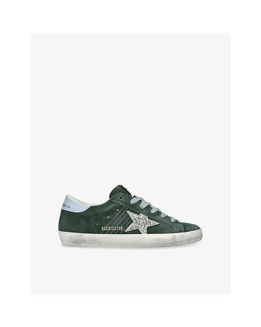 Golden Goose Deluxe Brand Green Superstar Suede Low-Top Trainers
