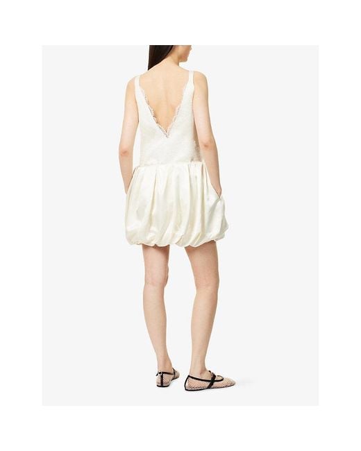 J.W. Anderson White Rolled-Hem Camisole Duchesse-Satin Minidress