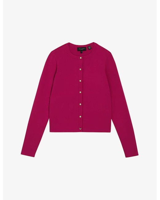 Ted Baker Pink Brylle Fitted Knitted Cardigan