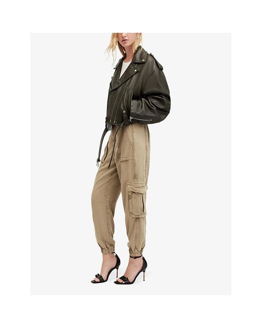 AllSaints Natural Frieda Patch-pocket Woven Cargo Trousers