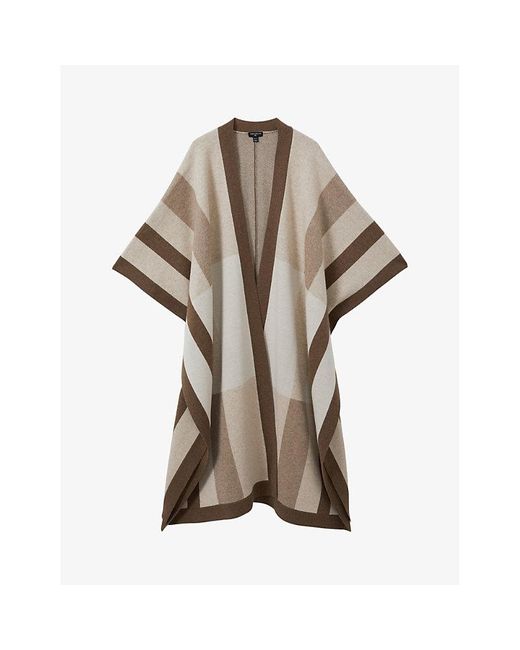 Reiss Natural X Atelier Caitlin Knitted Wool And Cashmere-Blend Cape