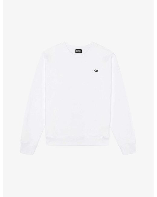 DIESEL White Rob Brand-patch Cotton-jersey T-shirt for men
