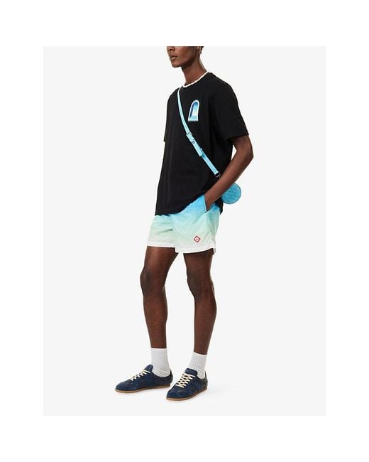 Casablanca Blue Gradient Jacquard Woven Swim Shorts for men