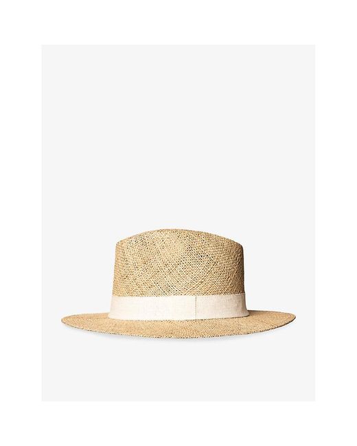 Eton of Sweden Natural Contrast-trim Wide-brim Straw Hat for men