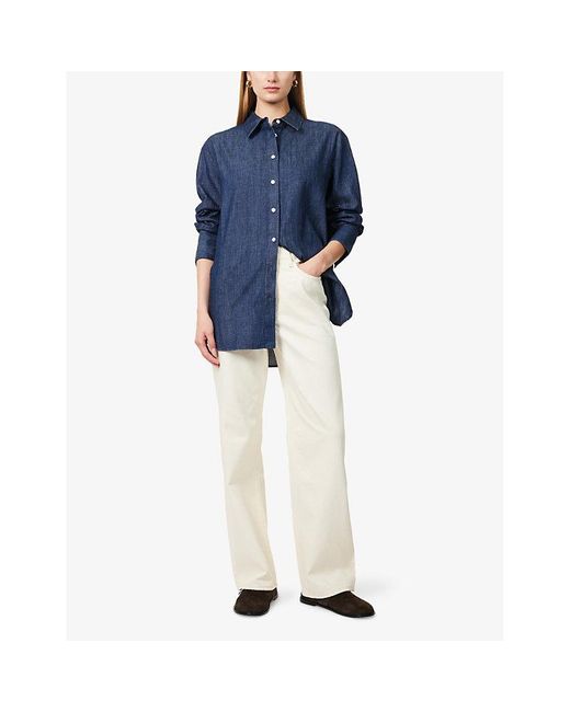 Rag & Bone White The Shea Straight-Leg Mid-Rirse Jeans