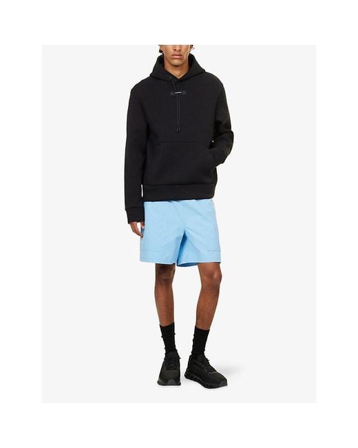 On Shoes Blue Focus Tech Regular-Fit Stretch-Cott Blend Hoodie for men