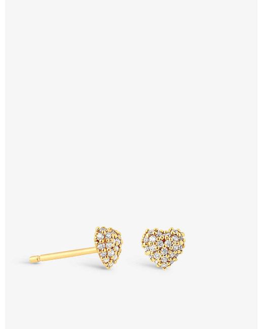 Astrid & Miyu Heart 18ct Yellow Gold-plated Sterling-silver And Cubic ...