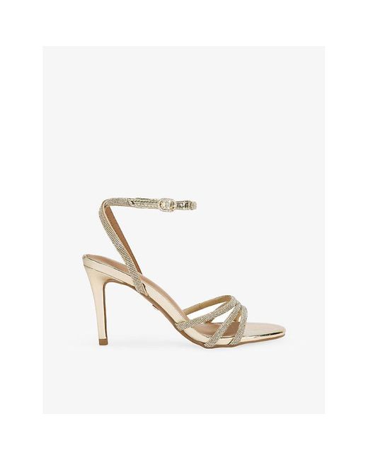 KG by Kurt Geiger White Fancy Heeled Woven Sandals