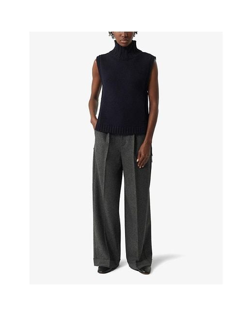 Soeur Blue Or Tie-Detail Wool-Blend Jumper