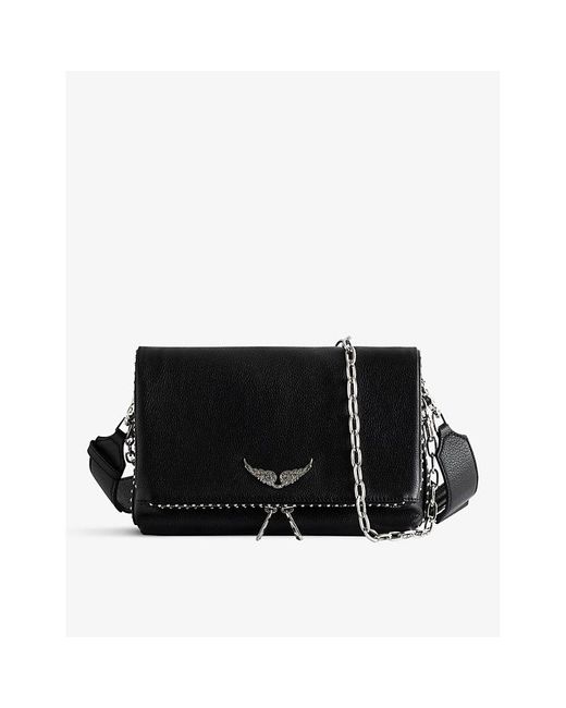 Zadig & Voltaire Rocky Leather Shoulder Bag in Black Lyst