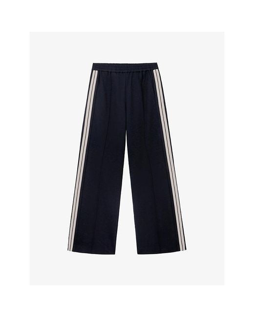 The White Company Blue Side-Stripe Relaxed-Fit Stretch-Woven Trousers