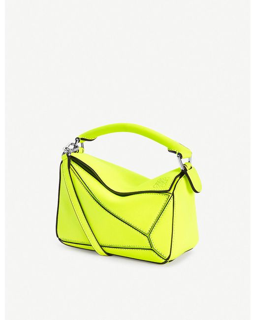 Loewe Yellow Puzzle Mini Leather Shoulder Bag
