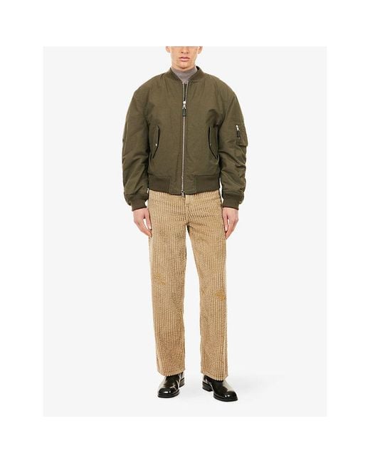 Givenchy Green Padded Crewneck Cotton-Blend Jacket for men