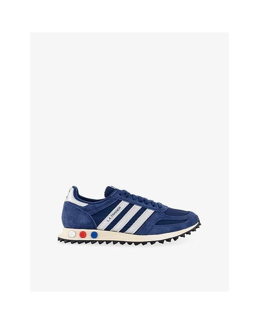 Adidas Blue La Trainer Og Mesh And Suede Trainers for men
