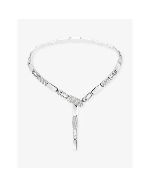 Messika Metallic Imperial Move Small 18Ct Rose And 3.47Ct Diamond Tie Necklace