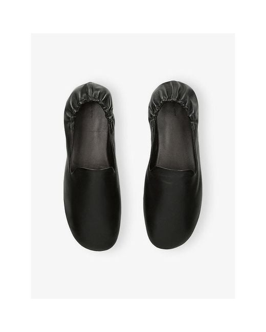 The Row Black Casa Leather Slipper