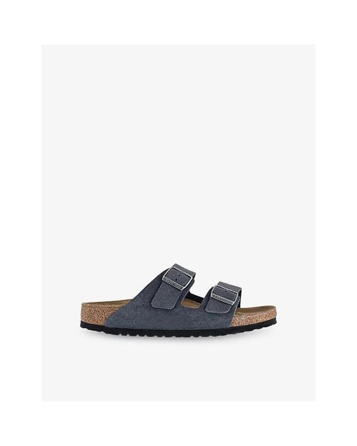 Birkenstock Blue Arizona Two-Strap Suede Sandals for men