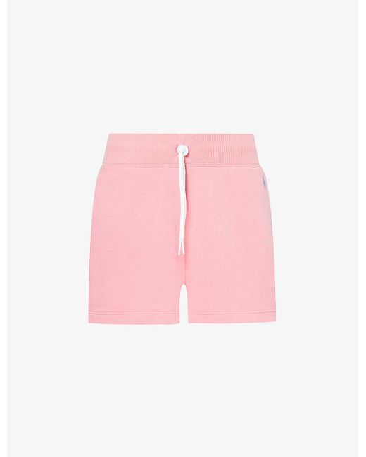Polo Ralph Lauren Pink Logo-embroidered Cotton-jersey Shorts
