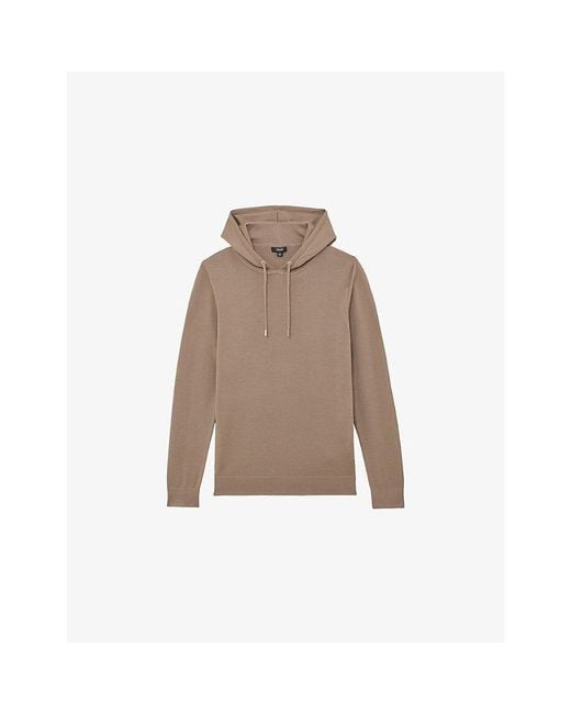 Reiss Brown Holland Wool Hoody for men
