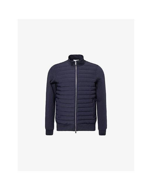 Arne Blue Hybrid Quilted Shell Jacket for men